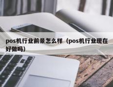 pos机行业前景怎么样（pos机行业现在好做吗）