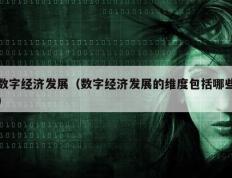 数字经济发展（数字经济发展的维度包括哪些）