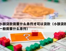 小额贷款需要什么条件才可以贷款（小额贷款一般需要什么条件）