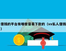 借钱的平台有哪些容易下款的（vx私人借钱）