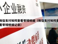 微信支付如何查看零钱明细（微信支付如何查看零钱明细记录）