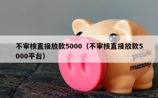 不审核直接放款5000（不审核直接放款5000平台）