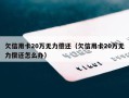 欠信用卡20万无力偿还（欠信用卡20万无力偿还怎么办）