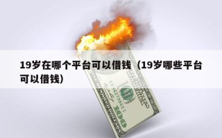 19岁在哪个平台可以借钱（19岁哪些平台可以借钱）