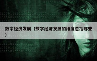 数字经济发展（数字经济发展的维度包括哪些）