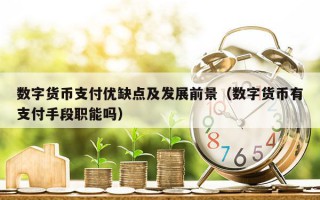 数字货币支付优缺点及发展前景（数字货币有支付手段职能吗）