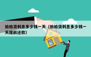 拍拍贷利息多少钱一天（拍拍贷利息多少钱一天提前还款）