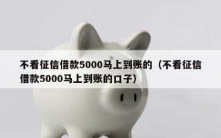 不看征信借款5000马上到账的（不看征信借款5000马上到账的口子）