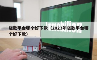 贷款平台哪个好下款（2023年贷款平台哪个好下款）