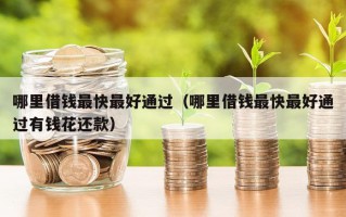 哪里借钱最快最好通过（哪里借钱最快最好通过有钱花还款）