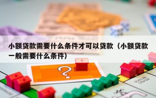 小额贷款需要什么条件才可以贷款（小额贷款一般需要什么条件）