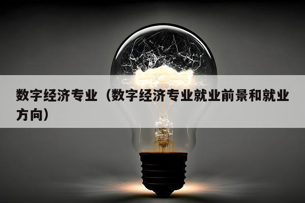 数字经济专业（数字经济专业就业前景和就业方向）