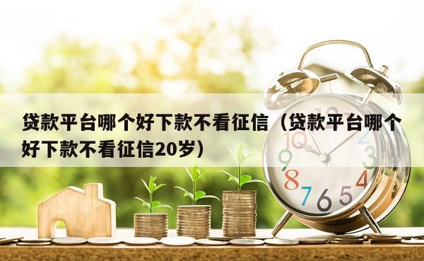 贷款平台哪个好下款不看征信（贷款平台哪个好下款不看征信20岁）
