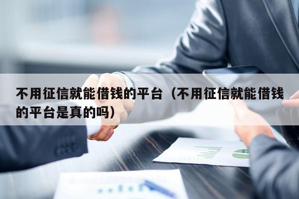 不用征信就能借钱的平台（不用征信就能借钱的平台是真的吗）